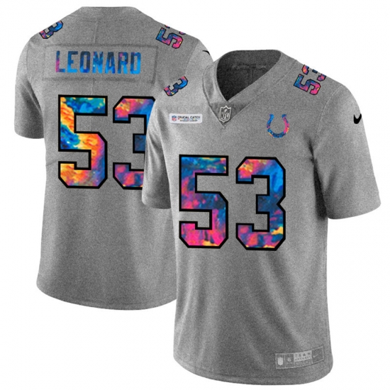 Indianapolis Colts 53 Darius Leonard Men Nike Multi Color 2020 NFL Crucial Catch NFL Jersey Greyheather Indianapolis Colts 53 Darius Leonard Men Nike Multi Color 2020 NFL Crucial Catch NFL Jersey Greyheather