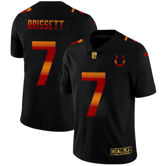 Indianapolis Colts 7 Jacoby Brissett Men Black Nike Red Orange Stripe Vapor Limited NFL Jersey Indianapolis Colts 7 Jacoby Brissett Men Black Nike Red Orange Stripe Vapor Limited NFL Jersey