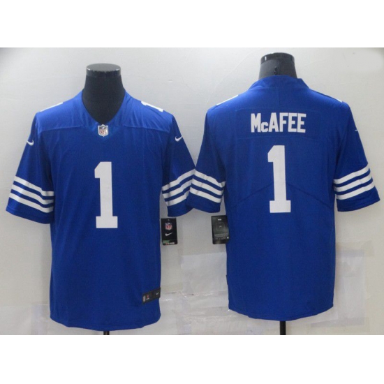 Men Indianapolis Colts 1 Mcafee Blue Nike Vapor Untouchable Limited 2021 NFL Jersey Men Indianapolis Colts 1 Mcafee Blue Nike Vapor Untouchable Limited 2021 NFL Jersey