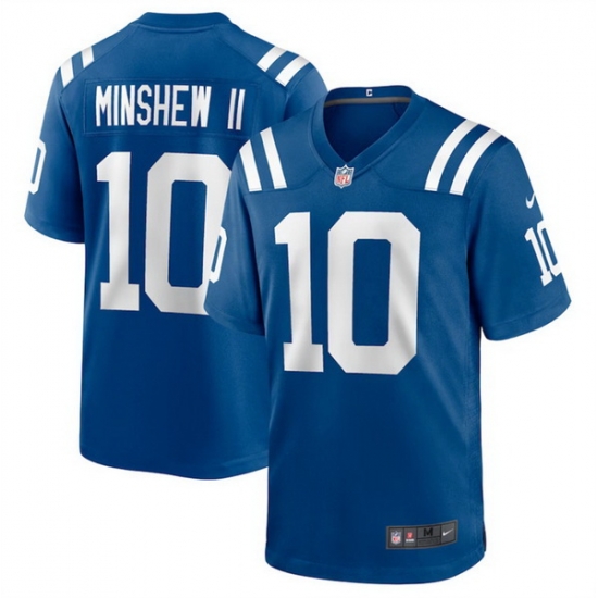 Men Indianapolis Colts 10 Gardner Minshew Blue Stitched Football Game Jersey Men Indianapolis Colts 10 Gardner Minshew Blue Stitched Football Game Jersey