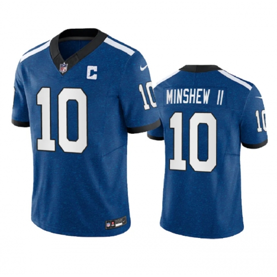 Men Indianapolis Colts 10 Gardner Minshew Royal 2023 F U S E Indiana Nights Limited Stitched Football Jersey Men Indianapolis Colts 10 Gardner Minshew Royal 2023 F U S E Indiana Nights Limited Stitched Football Jersey