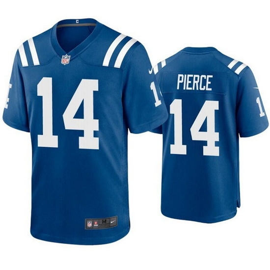 Men Indianapolis Colts 14 Alec Pierce Blue Stitched Football Jersey Men Indianapolis Colts 14 Alec Pierce Blue Stitched Football Jersey