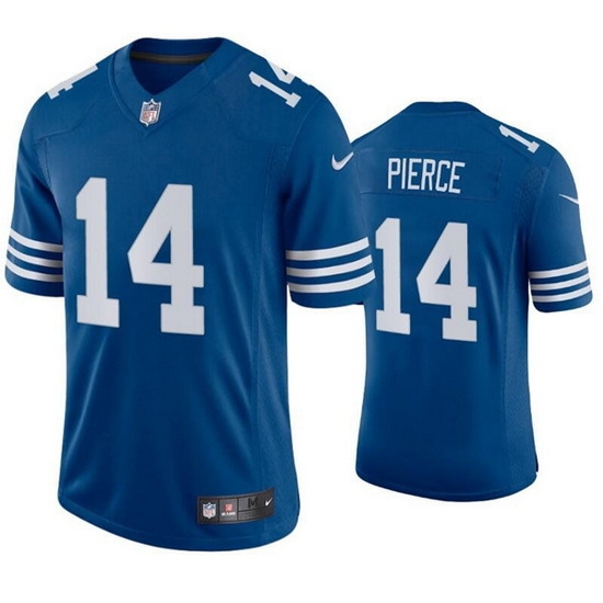 Men Indianapolis Colts 14 Alec Pierce New Blue Stitched Football Jersey Men Indianapolis Colts 14 Alec Pierce New Blue Stitched Football Jersey