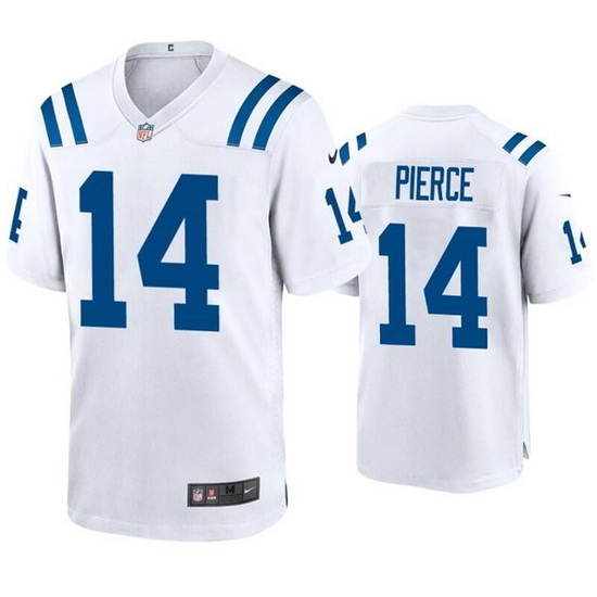 Men Indianapolis Colts 14 Alec Pierce White Stitched Football Jersey Men Indianapolis Colts 14 Alec Pierce White Stitched Football Jersey