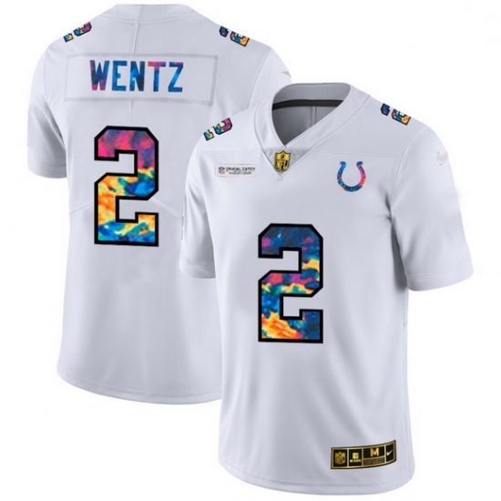 Men Indianapolis Colts 2 Carson Wentz Men White Nike Multi Color 2020 NFL Crucial Catch Limited NFL Jersey Men Indianapolis Colts 2 Carson Wentz Men White Nike Multi Color 2020 NFL Crucial Catch Limited NFL Jersey