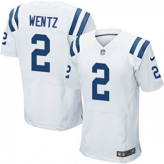 Men Indianapolis Colts 2 Carson Wentz White Men Stitched NFL New Elite Jersey Men Indianapolis Colts 2 Carson Wentz White Men Stitched NFL New Elite Jersey