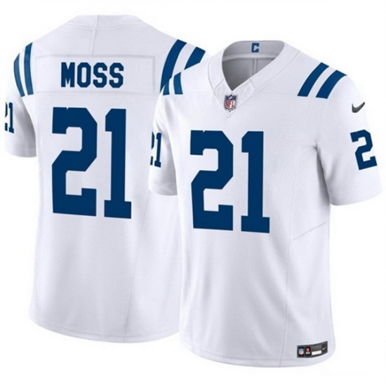 Men Indianapolis Colts 21 Zack Moss White 2023 F U S E Vapor Untouchable Limited Stitched Football Jersey Men Indianapolis Colts 21 Zack Moss White 2023 F U S E Vapor Untouchable Limited Stitched Football Jersey