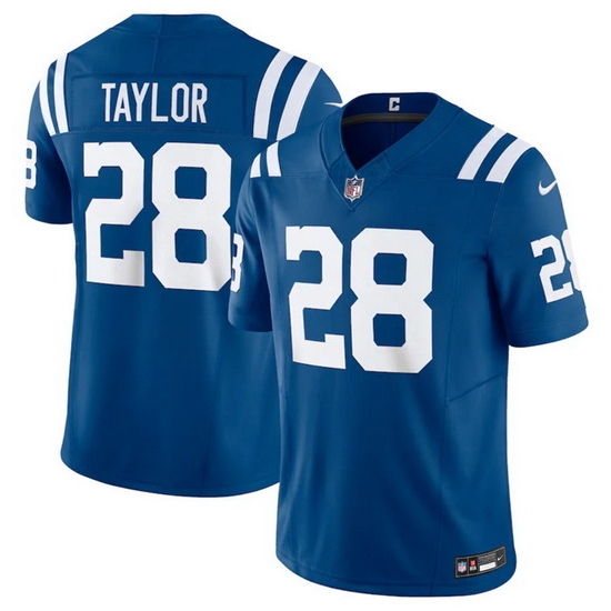 Men Indianapolis Colts 28 Jonathan Taylor Blue 2023 F.U.S.E.Vapor Untouchable Stitched Football Jersey Men Indianapolis Colts 28 Jonathan Taylor Blue 2023 F.U.S.E.Vapor Untouchable Stitched Football Jersey