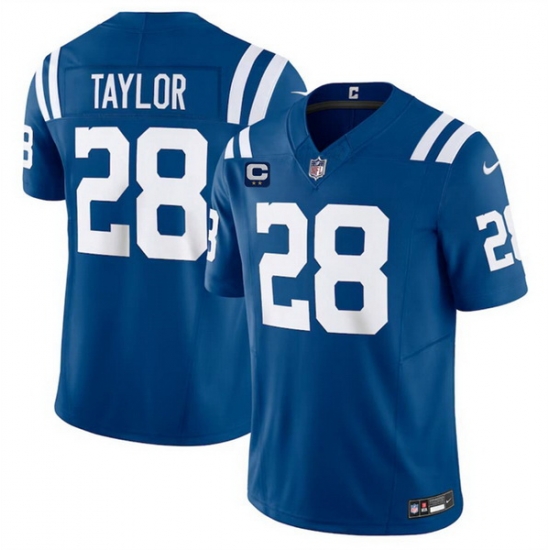 Men Indianapolis Colts 28 Jonathan Taylor Blue 2024 F U S E With 2 Star C Patch Vapor Limited Stitched Football Jersey Men Indianapolis Colts 28 Jonathan Taylor Blue 2024 F U S E With 2 Star C Patch Vapor Limited Stitched Football Jersey