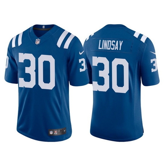 Men Indianapolis Colts 30 Phillip Lindsay Blue Stitched Football Jersey Men Indianapolis Colts 30 Phillip Lindsay Blue Stitched Football Jersey