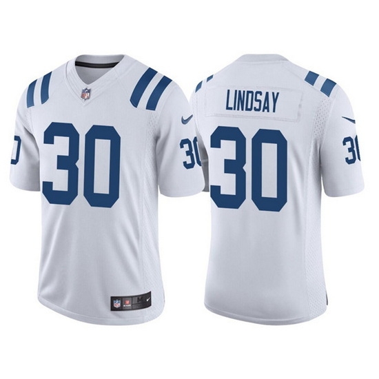 Men Indianapolis Colts 30 Phillip Lindsay White Stitched Football Jersey Men Indianapolis Colts 30 Phillip Lindsay White Stitched Football Jersey