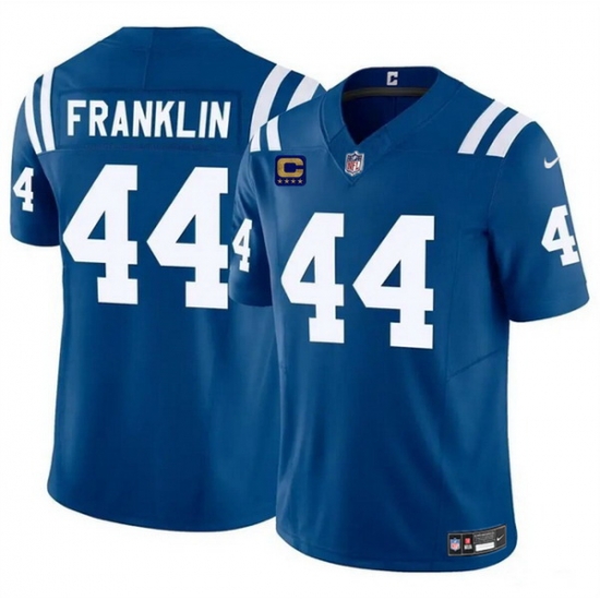 Men Indianapolis Colts 44 Zaire Franklin Blue 2024 F U S E With 4 Star C Patch Vapor Limited Stitched Football Jersey Men Indianapolis Colts 44 Zaire Franklin Blue 2024 F U S E With 4 Star C Patch Vapor Limited Stitched Football Jersey