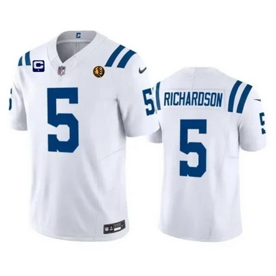 Men Indianapolis Colts 5 Anthony Richardson White 2023 F U S E 1 Star C Patch And With John Madden Patch Vapor Limited Stitched Football Jersey Men Indianapolis Colts 5 Anthony Richardson White 2023 F U S E 1 Star C Patch And With John Madden Patch Vapor Limited Stitched Football Jersey