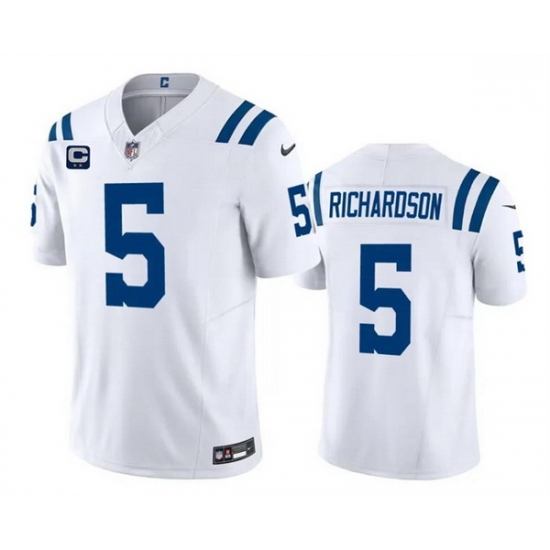 Men Indianapolis Colts 5 Anthony Richardson White 2024 F U S E With 2 Star C Patch Vapor Limited Stitched Football Jersey Men Indianapolis Colts 5 Anthony Richardson White 2024 F U S E With 2 Star C Patch Vapor Limited Stitched Football Jersey