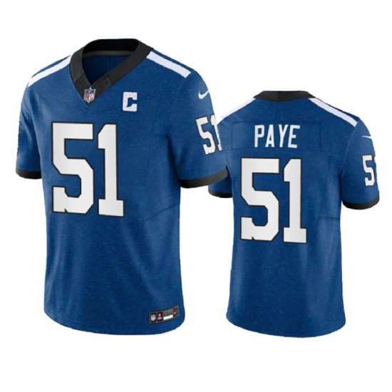 Men Indianapolis Colts 51 Kwity Paye Indiana Nights Royal 2023 F U S E Indiana Nights Limited Stitched Football Jersey Men Indianapolis Colts 51 Kwity Paye Indiana Nights Royal 2023 F U S E Indiana Nights Limited Stitched Football Jersey