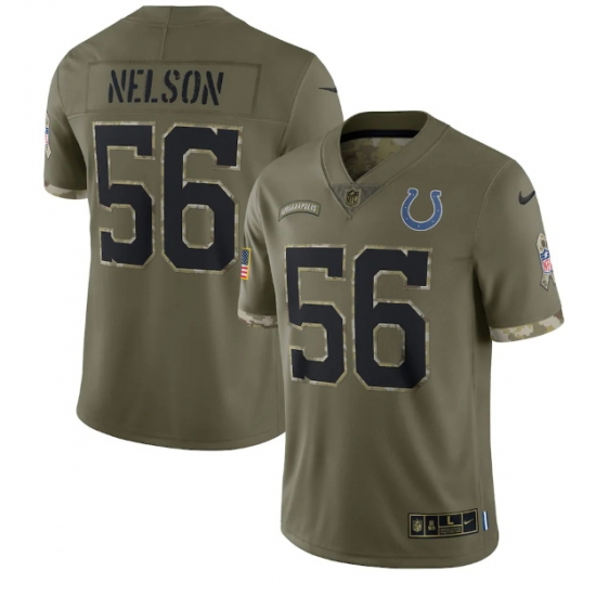 Men Indianapolis Colts 56 Quenton Nelson Olive 2022 Salute To Service Limited Stitched Jersey Men Indianapolis Colts 56 Quenton Nelson Olive 2022 Salute To Service Limited Stitched Jersey