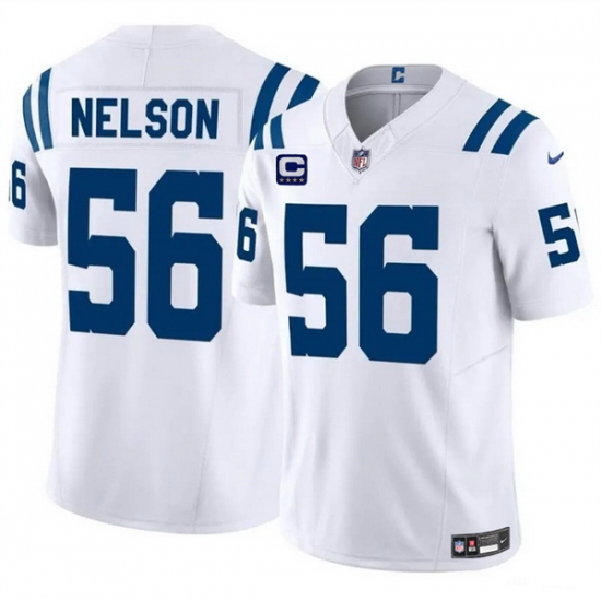 Men Indianapolis Colts 56 Quenton Nelson White 2024 F U S E With 4 Star C Patch Vapor Limited Stitched Football Jersey Men Indianapolis Colts 56 Quenton Nelson White 2024 F U S E With 4 Star C Patch Vapor Limited Stitched Football Jersey