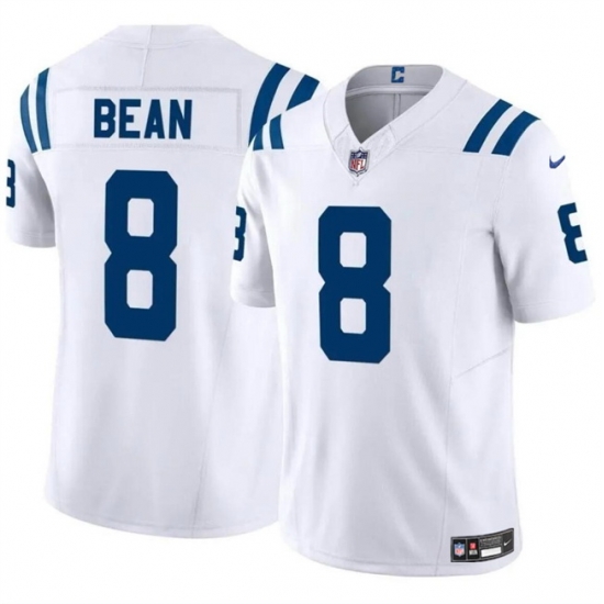 Men Indianapolis Colts 8 Jason Bean White 2024 F U S E Vapor Limited Stitched Football Jersey Men Indianapolis Colts 8 Jason Bean White 2024 F U S E Vapor Limited Stitched Football Jersey