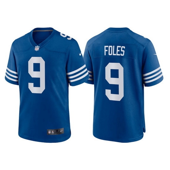 Men Indianapolis Colts 9 Nick Foles Royal Stitched Game Jersey Men Indianapolis Colts 9 Nick Foles Royal Stitched Game Jersey