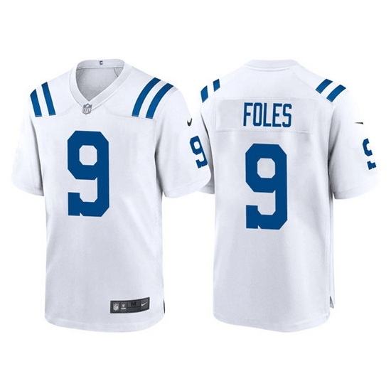 Men Indianapolis Colts 9 Nick Foles White Stitched Game Jersey Men Indianapolis Colts 9 Nick Foles White Stitched Game Jersey