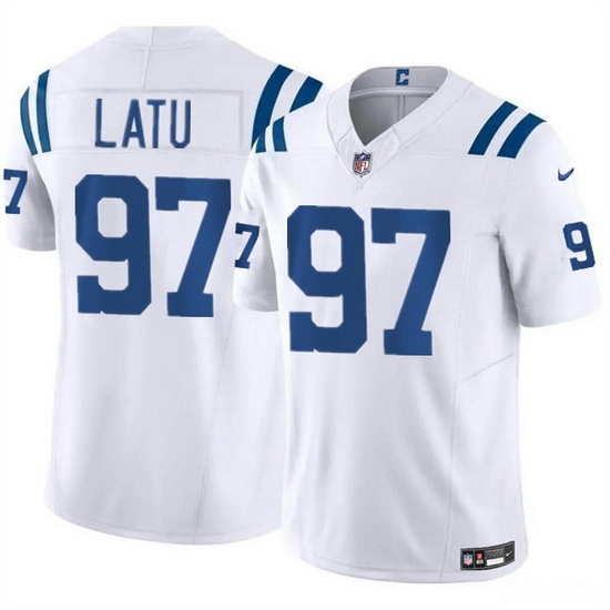 Men Indianapolis Colts 97 Laiatu Latu White 2024 Draft F U S E Vapor Limited Stitched Football Jersey Men Indianapolis Colts 97 Laiatu Latu White 2024 Draft F U S E Vapor Limited Stitched Football Jersey