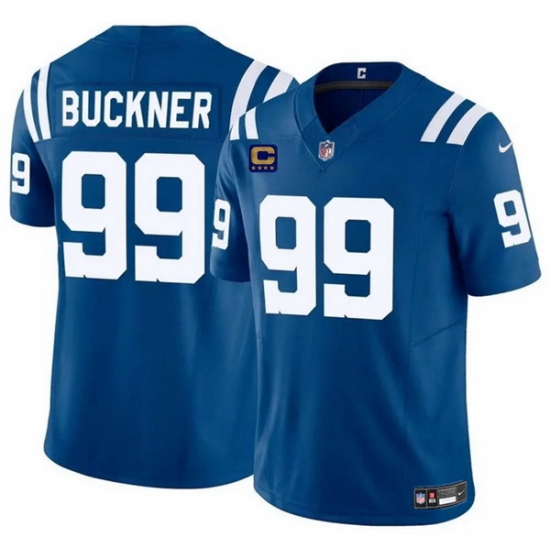 Men Indianapolis Colts 99 DeForest Buckner Blue 2024 F U S E With 4 Star C Patch Vapor Limited Stitched Football Jersey Men Indianapolis Colts 99 DeForest Buckner Blue 2024 F U S E With 4 Star C Patch Vapor Limited Stitched Football Jersey
