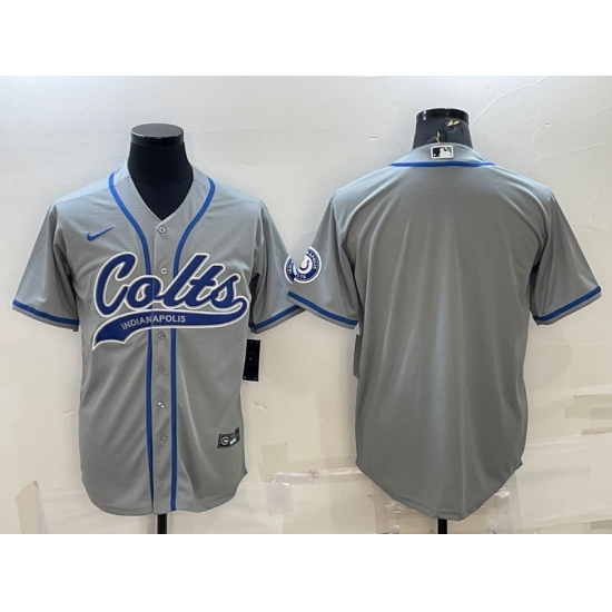 Men Indianapolis Colts Blank Grey Cool Base Stitched Baseball Jersey Men Indianapolis Colts Blank Grey Cool Base Stitched Baseball Jersey