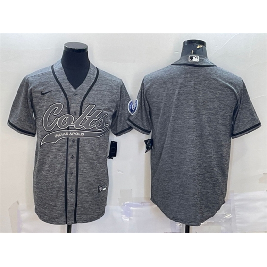 Men Indianapolis Colts Blank Grey With Patch Cool Base Stitched Baseball Jersey Men Indianapolis Colts Blank Grey With Patch Cool Base Stitched Baseball Jersey