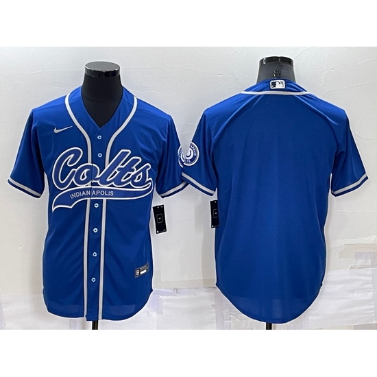 Men Indianapolis Colts Blank Royal Cool Base Stitched Baseball Jersey Men Indianapolis Colts Blank Royal Cool Base Stitched Baseball Jersey