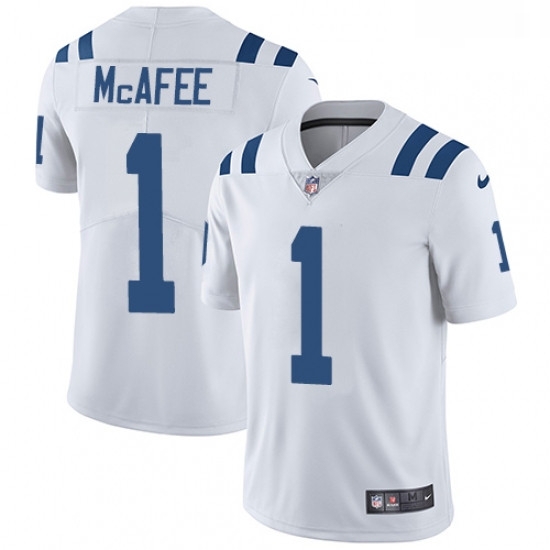 Men Nike Indianapolis Colts 1 Pat McAfee White Vapor Untouchable Limited Player NFL Jersey Men Nike Indianapolis Colts 1 Pat McAfee White Vapor Untouchable Limited Player NFL Jersey