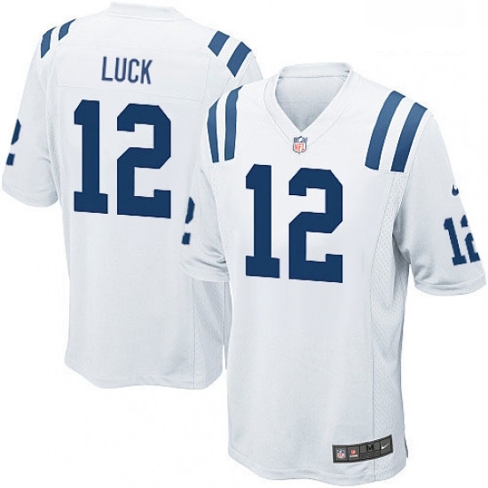 Men Nike Indianapolis Colts 12 Andrew Luck Game White NFL Jersey Men Nike Indianapolis Colts 12 Andrew Luck Game White NFL Jersey