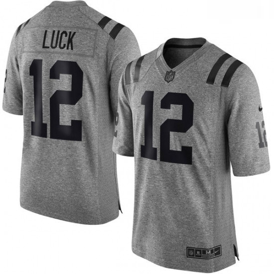 Men Nike Indianapolis Colts 12 Andrew Luck Limited Gray Gridiron NFL Jersey Men Nike Indianapolis Colts 12 Andrew Luck Limited Gray Gridiron NFL Jersey