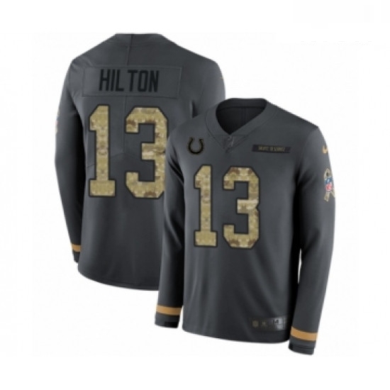 Men Nike Indianapolis Colts 13 TY Hilton Limited Black Salute to Service Therma Long Sleeve NFL Jersey Men Nike Indianapolis Colts 13 TY Hilton Limited Black Salute to Service Therma Long Sleeve NFL Jersey