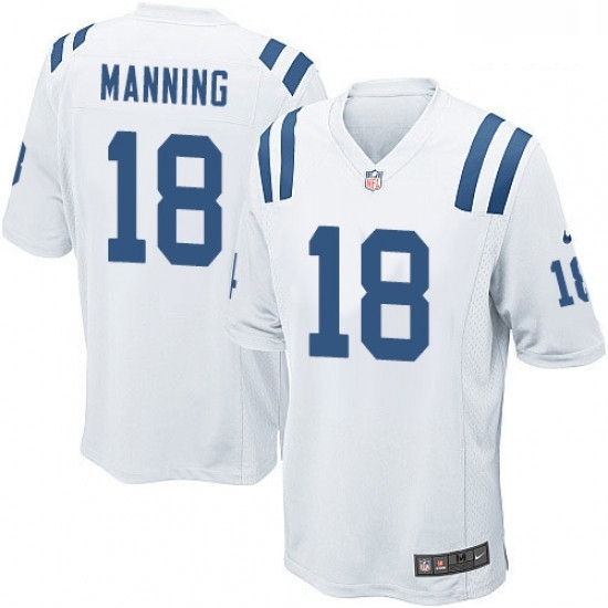 Men Nike Indianapolis Colts 18 Peyton Manning Game White NFL Jersey Men Nike Indianapolis Colts 18 Peyton Manning Game White NFL Jersey
