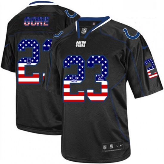 Men Nike Indianapolis Colts 23 Frank Gore Elite Black USA Flag Fashion NFL Jersey Men Nike Indianapolis Colts 23 Frank Gore Elite Black USA Flag Fashion NFL Jersey