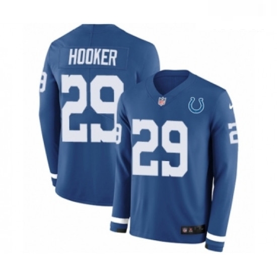 Men Nike Indianapolis Colts 29 Malik Hooker Limited Blue Therma Long Sleeve NFL Jersey Men Nike Indianapolis Colts 29 Malik Hooker Limited Blue Therma Long Sleeve NFL Jersey