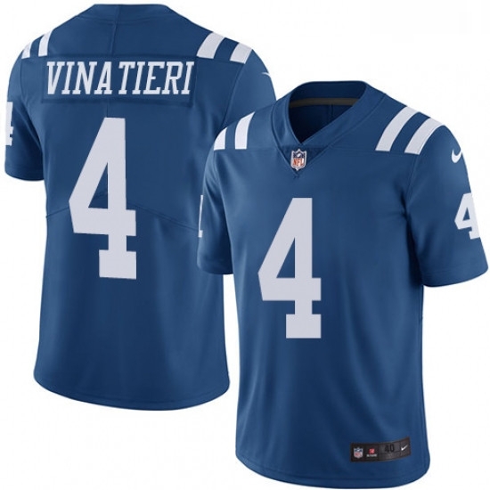 Men Nike Indianapolis Colts 4 Adam Vinatieri Limited Royal Blue Rush Vapor Untouchable NFL Jersey Men Nike Indianapolis Colts 4 Adam Vinatieri Limited Royal Blue Rush Vapor Untouchable NFL Jersey