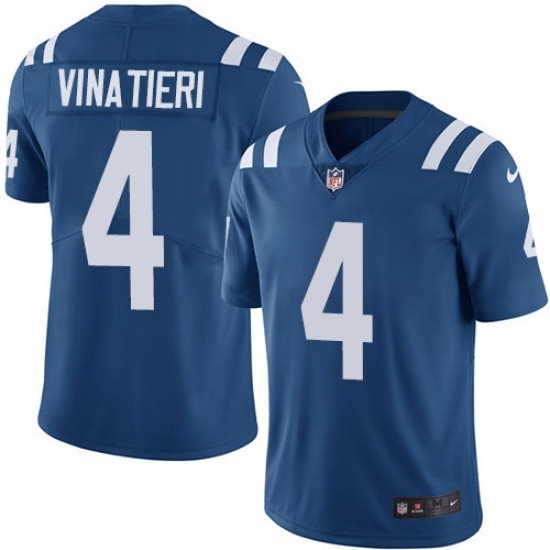 Men Nike Indianapolis Colts 4 Adam Vinatieri Royal Blue Team Color Vapor Untouchable Limited Player NFL Jersey Men Nike Indianapolis Colts 4 Adam Vinatieri Royal Blue Team Color Vapor Untouchable Limited Player NFL Jersey