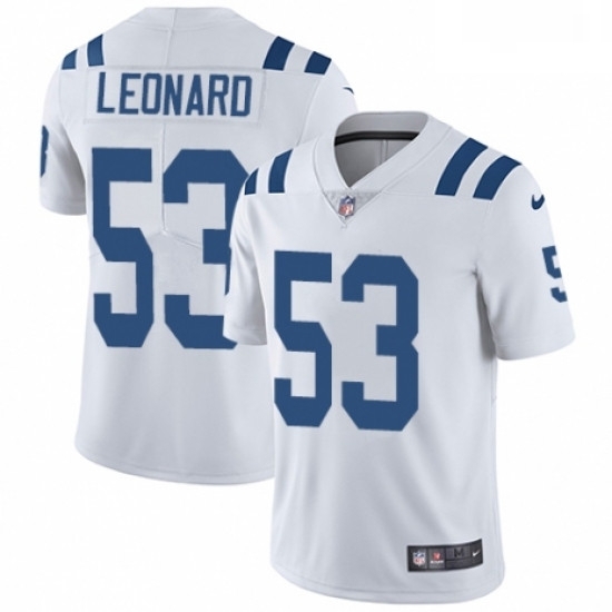 Men Nike Indianapolis Colts 53 Darius Leonard White Vapor Untouchable Limited Player NFL Jersey Men Nike Indianapolis Colts 53 Darius Leonard White Vapor Untouchable Limited Player NFL Jersey