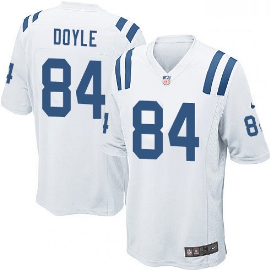 Men Nike Indianapolis Colts 84 Jack Doyle Game White NFL Jersey Men Nike Indianapolis Colts 84 Jack Doyle Game White NFL Jersey