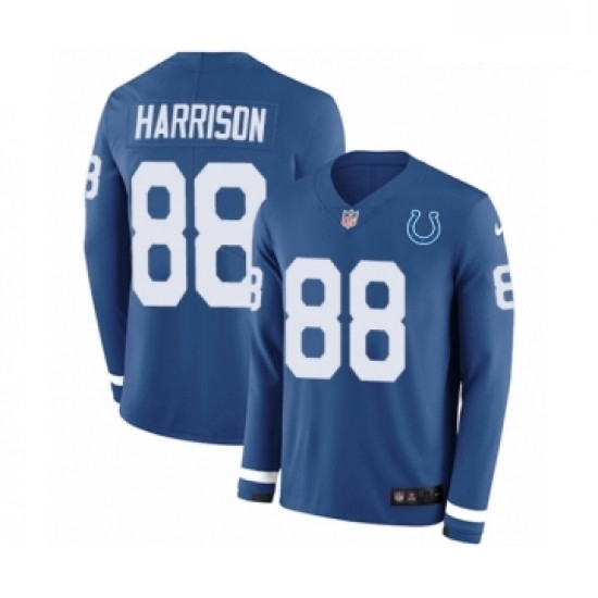 Men Nike Indianapolis Colts 88 Marvin Harrison Limited Blue Therma Long Sleeve NFL Jersey Men Nike Indianapolis Colts 88 Marvin Harrison Limited Blue Therma Long Sleeve NFL Jersey