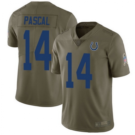 Men Zach Pascal Limited Jersey 14 Football Indianapolis Colts Olive 2017 Salute Men Zach Pascal Limited Jersey 14 Football Indianapolis Colts Olive 2017 Salute