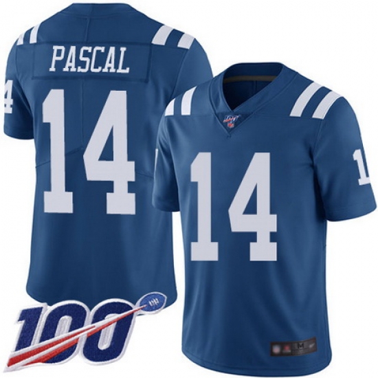 Men Zach Pascal Limited Jersey 14 Football Indianapolis Colts Royal Blue 100th Men Zach Pascal Limited Jersey 14 Football Indianapolis Colts Royal Blue 100th