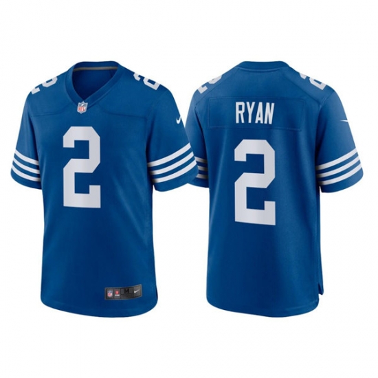 Men's Indianapolis Colts #2 Matt Ryan Blue Stitched Football Jersey Men's Indianapolis Colts #2 Matt Ryan Blue Stitched Football Jersey