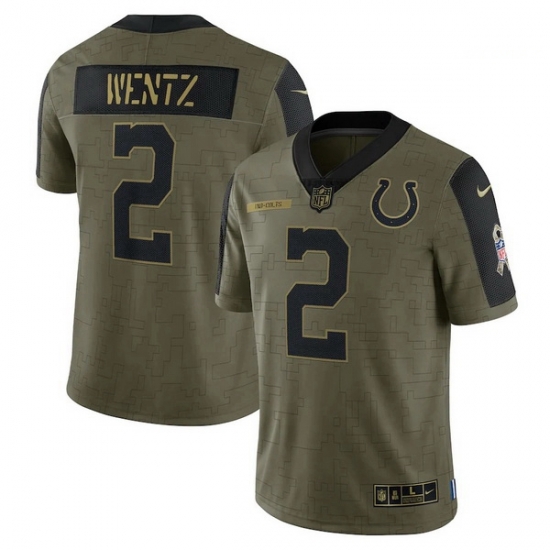 Men's Indianapolis Colts Carson Wentz Nike Olive 2021 Salute To Service Limited Player Jersey Men's Indianapolis Colts Carson Wentz Nike Olive 2021 Salute To Service Limited Player Jersey
