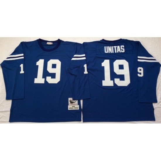 Mitchell And Ness Colts #19 Johnny Unitas blue Throwback Stitched NFL Jersey Mitchell And Ness Colts #19 Johnny Unitas blue Throwback Stitched NFL Jersey