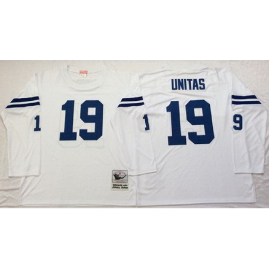 Mitchell&Ness Colts 19 Johnny Unitas White Throwback Stitched NFL Jersey Mitchell&Ness Colts 19 Johnny Unitas White Throwback Stitched NFL Jersey