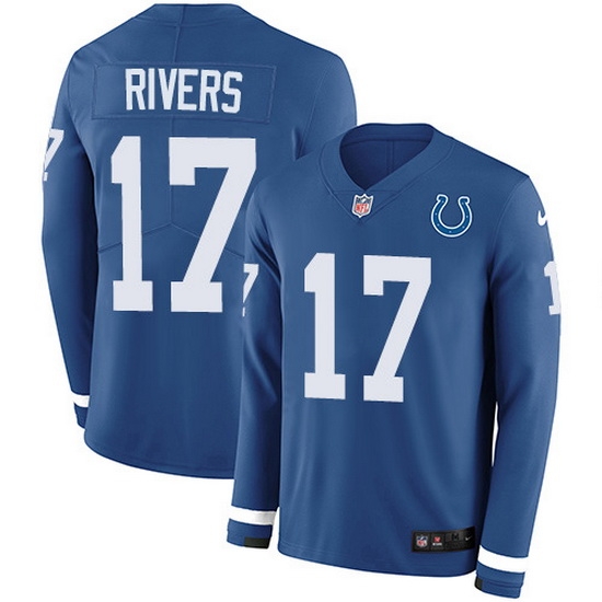 Nike Colts 17 Philip Rivers Royal Blue Team Color Men Stitched NFL Limited Therma Long Sleeve Jersey Nike Colts 17 Philip Rivers Royal Blue Team Color Men Stitched NFL Limited Therma Long Sleeve Jersey
