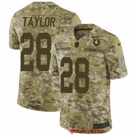 Nike Colts 28 Jonathan Taylor Camo Men Stitched NFL Limited 2018 Salute To Service Jersey Nike Colts 28 Jonathan Taylor Camo Men Stitched NFL Limited 2018 Salute To Service Jersey