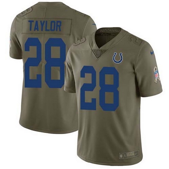 Nike Colts 28 Jonathan Taylor Olive Men Stitched NFL Limited 2017 Salute To Service Jersey Nike Colts 28 Jonathan Taylor Olive Men Stitched NFL Limited 2017 Salute To Service Jersey